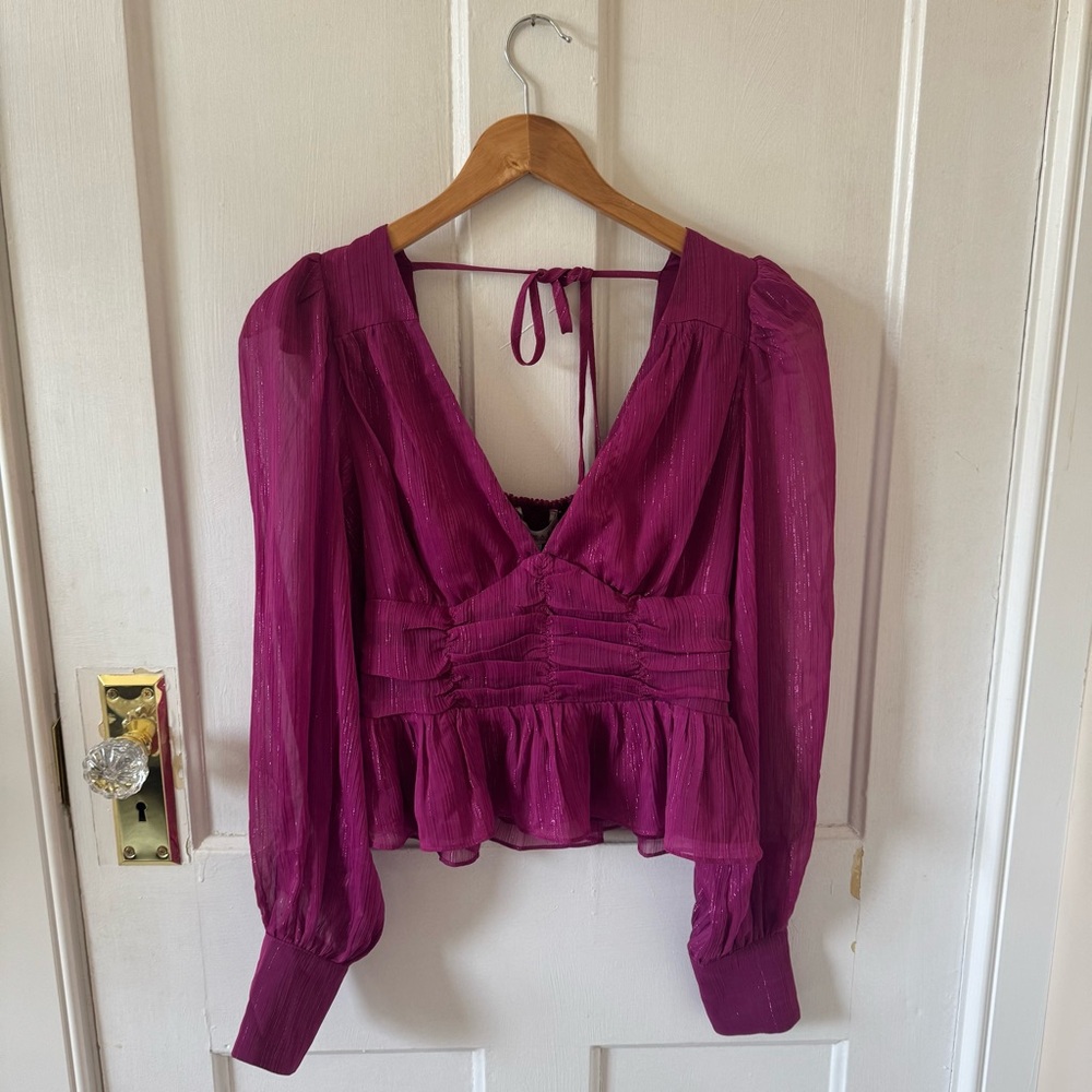 Whimsical WAYF Magenta Women's Top Blouse Size Small Brand New